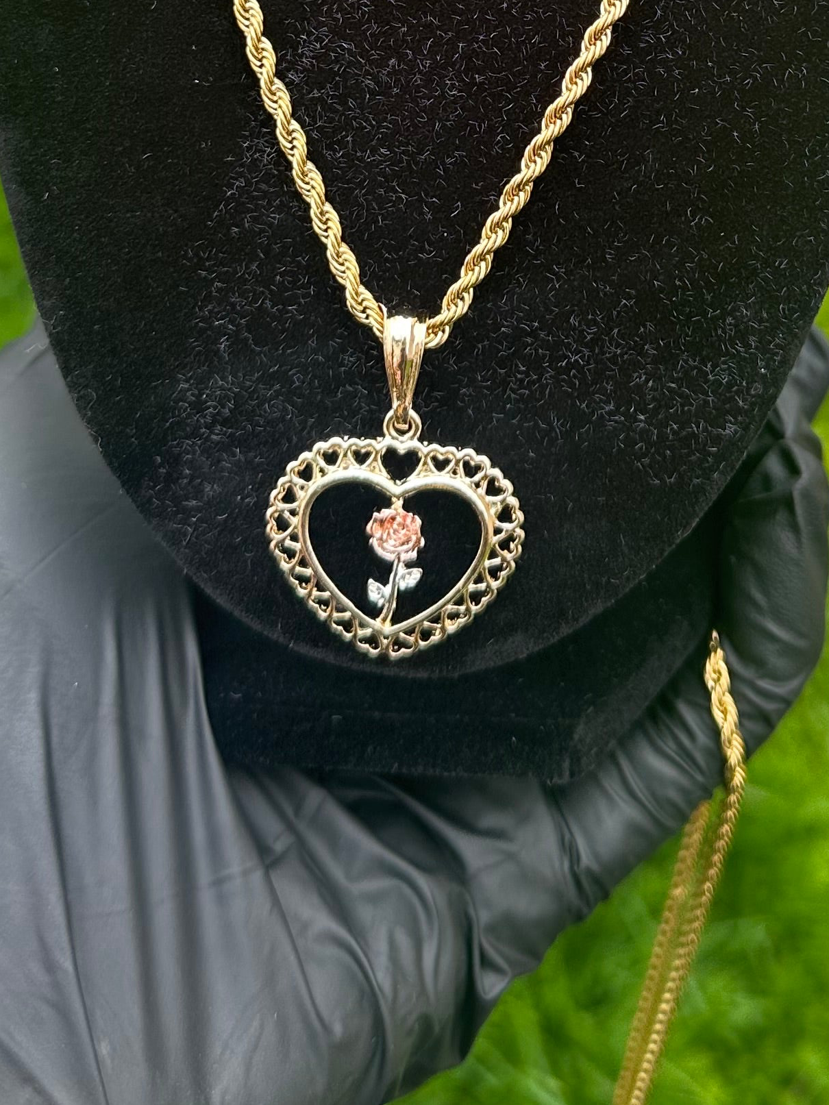 18K GOLD PENDANT + PVD ROPE CHAIN 💦✨