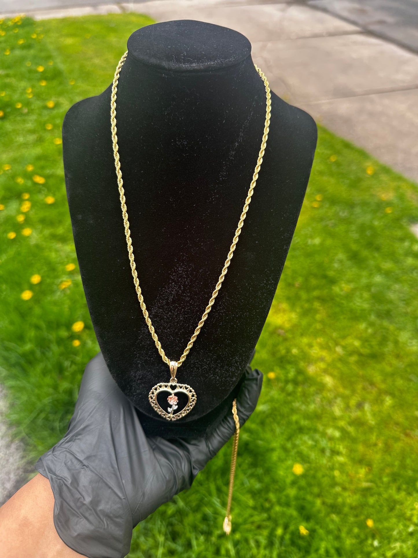 18K GOLD PENDANT + PVD ROPE CHAIN 💦✨