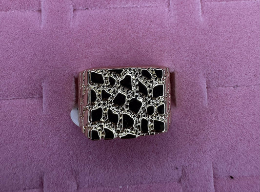 18K GOLD MENS NUGGET RING 💦✨