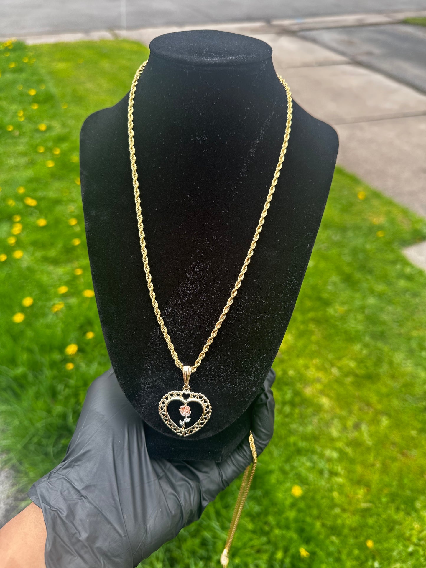 18K GOLD PENDANT + PVD ROPE CHAIN 💦✨